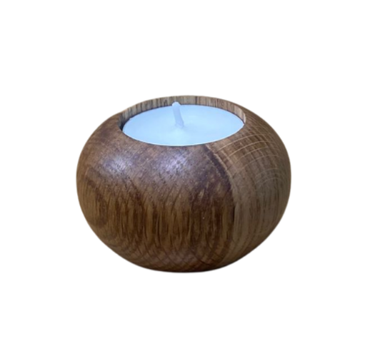 Wood Turned Oak Candles