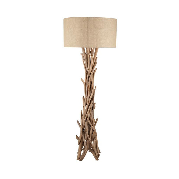 Drift Wood Floor Lamp with Natural Jute Shade