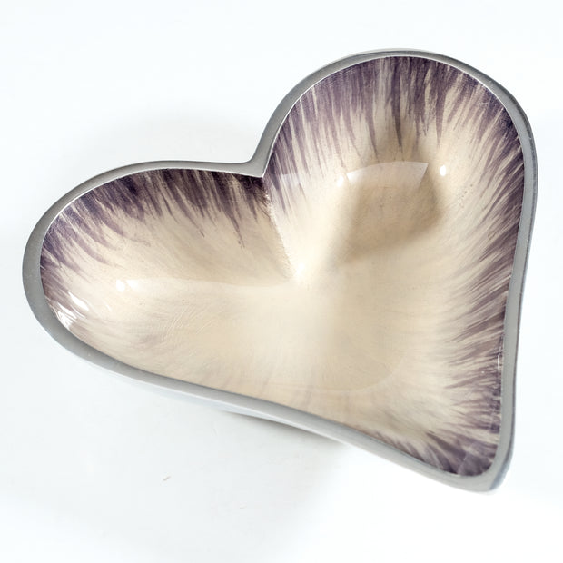 Brushed Silver Heart Dish