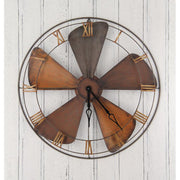 Fan Design Round Metal Wall Clock