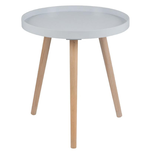 Grey MDF & Natural Pine Wood Round Table K/D
