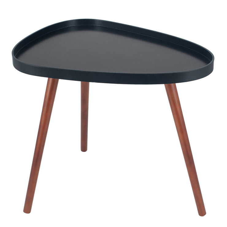 Black MDF & Brown Pine Wood Teardrop Side Table K/D – Jersey Oak