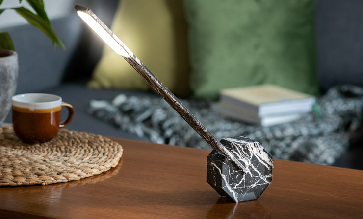 Octagon Desk Lamp, Black Marble – Jersey Oak Furniture