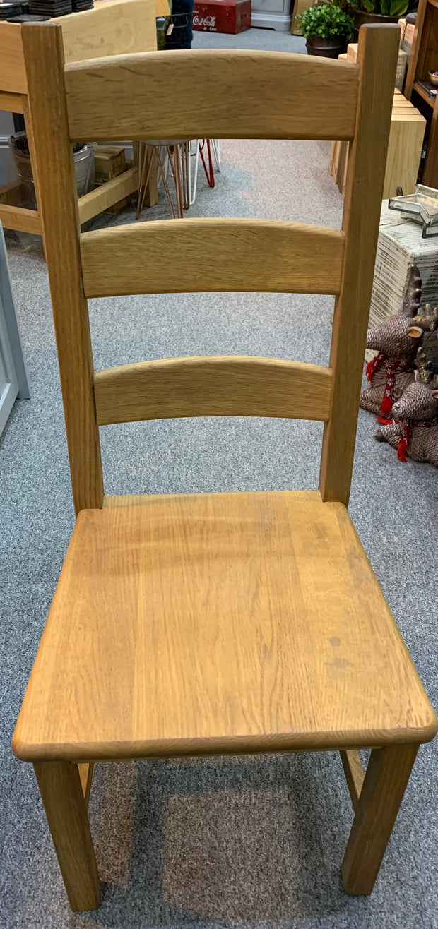 Solid Oak Ladder Back Dining chairs, set of 4