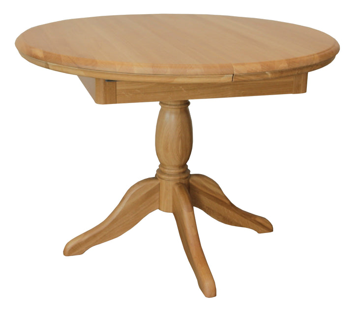 Laguna Table Round, Extending, Single Pedestal Jersey Oak Furniture