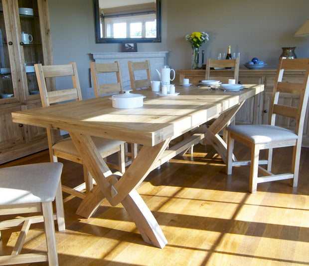 French Rustic Oak Extending Dining Table