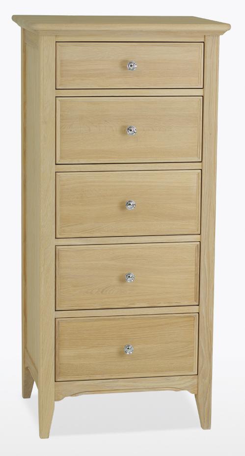 New York Oak Chest of 5 Drawers