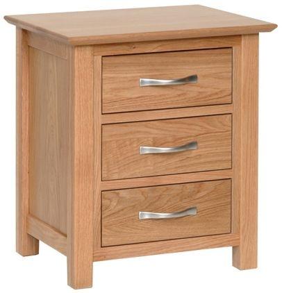 Blue Oak Bedside Table with 3 Drawers