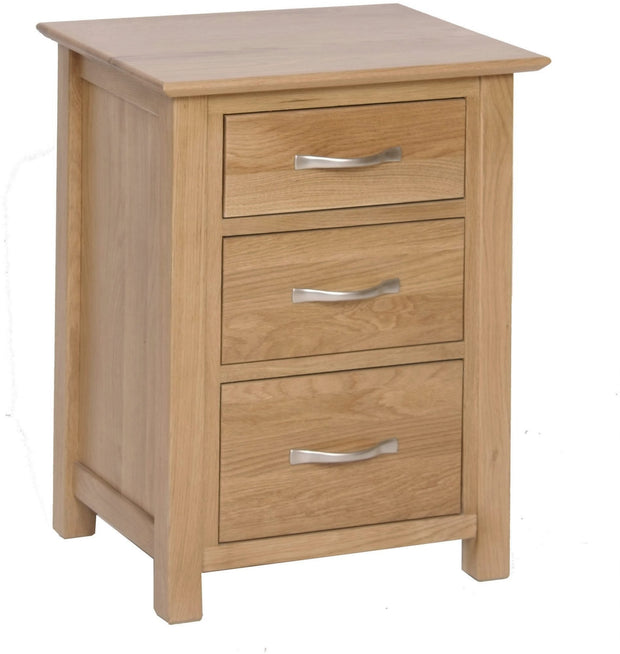 Blue Oak High Bedside Table with 3 Drawers