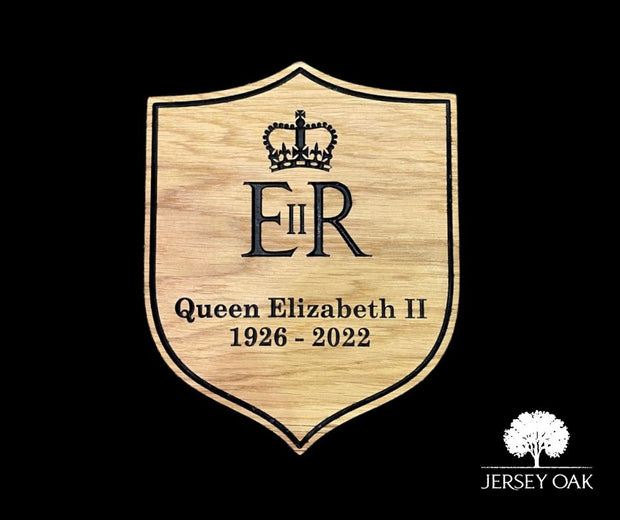 Queen Elizabeth II Carved Oak Plaque