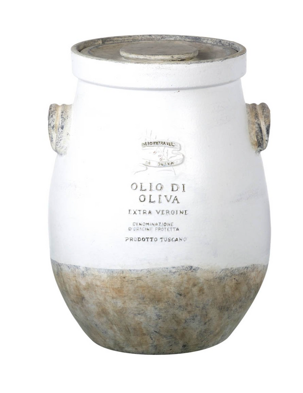 White Ceramic Olive Oil Jar