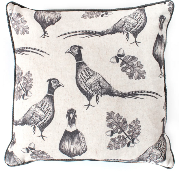 Pheasant Acorn Cushion Grey