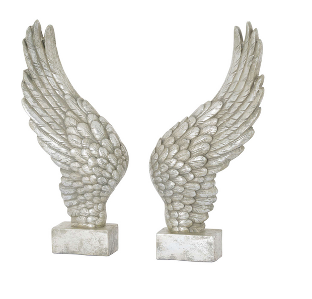 Antique Silver Angel Wings Ornament