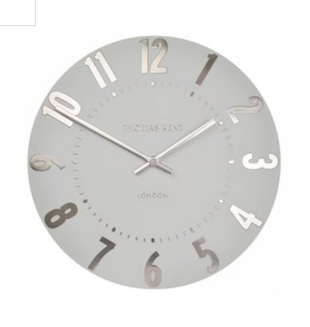 Mulberry Wall Clock, 12", Silver Cloud