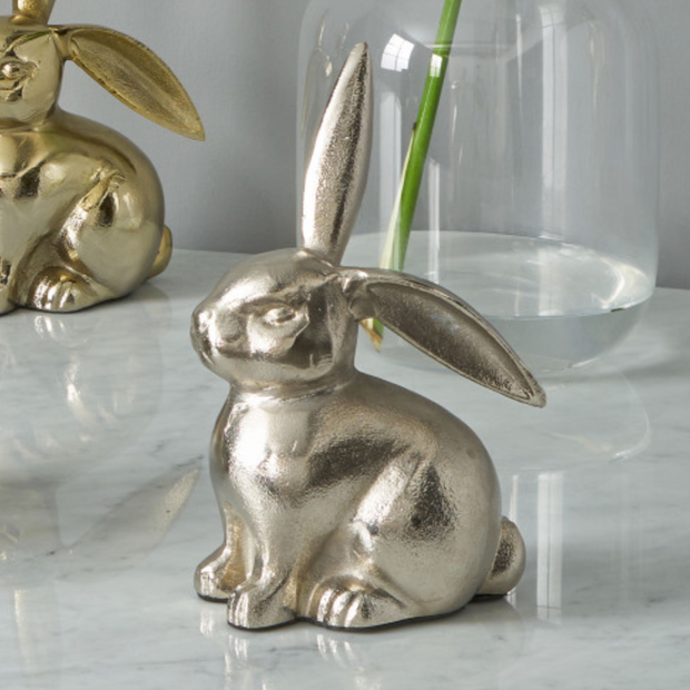 Silver Metal Small Rabbit Ornament