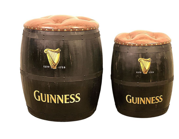 Guinness Black Wooden Barrel Stool