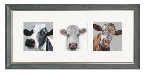 The Herd Triptych Landscape Grey