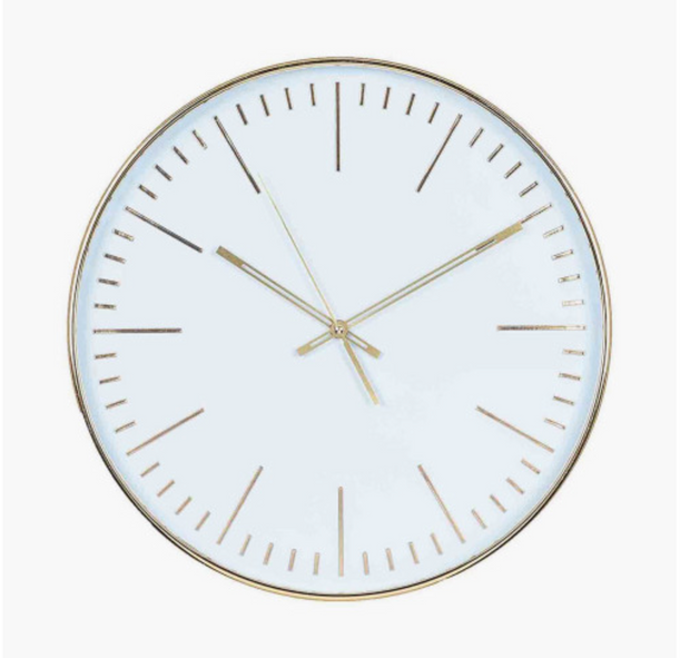 Gold and White Wall Clock