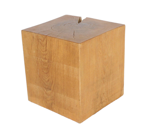 Jersey Oak Cube Stool with Castors