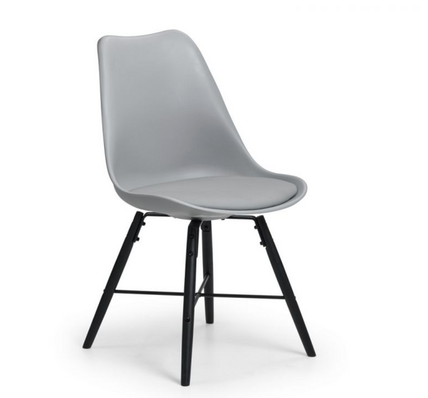 "Kari" Dining Chair, Grey Seat/Black legs