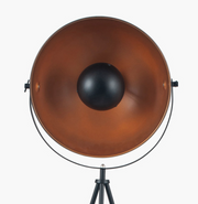 Black and Copper Diffused Tripod Floor Lamp