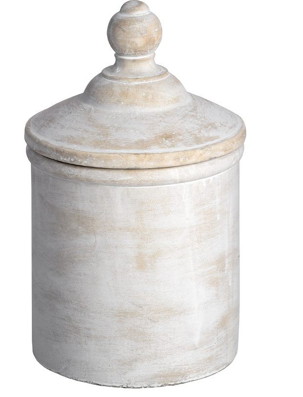 Large Antique White Cannister