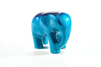 Brushed Aqua Elephant, Medium