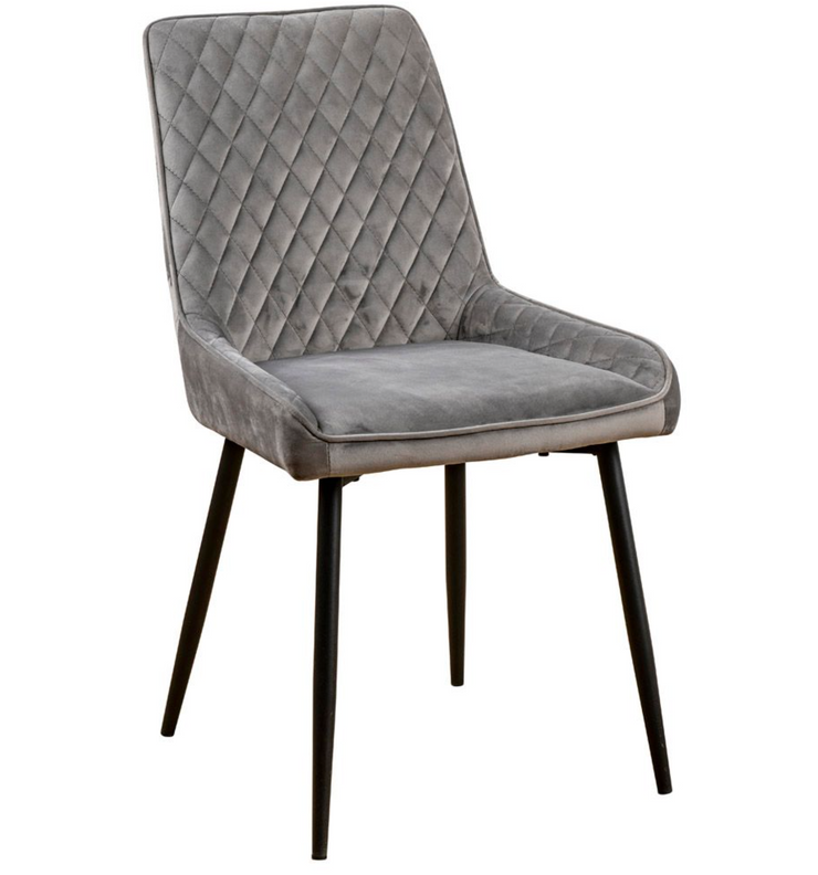 Soft Touch Diamond Back Chair, Grey – Jersey Oak Furniture