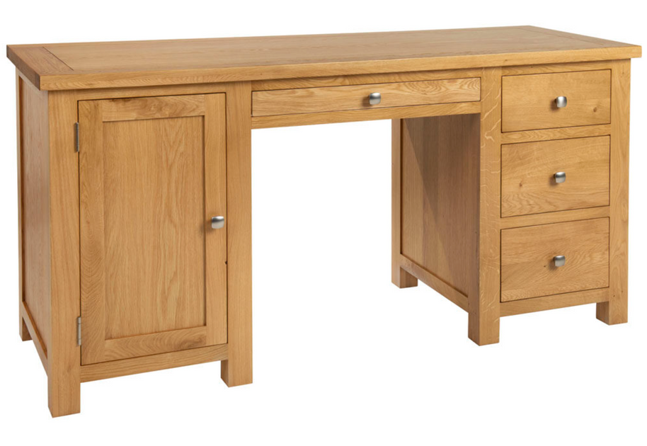 Derwent Oak Double Pedestal Desk Jersey Oak Furniture