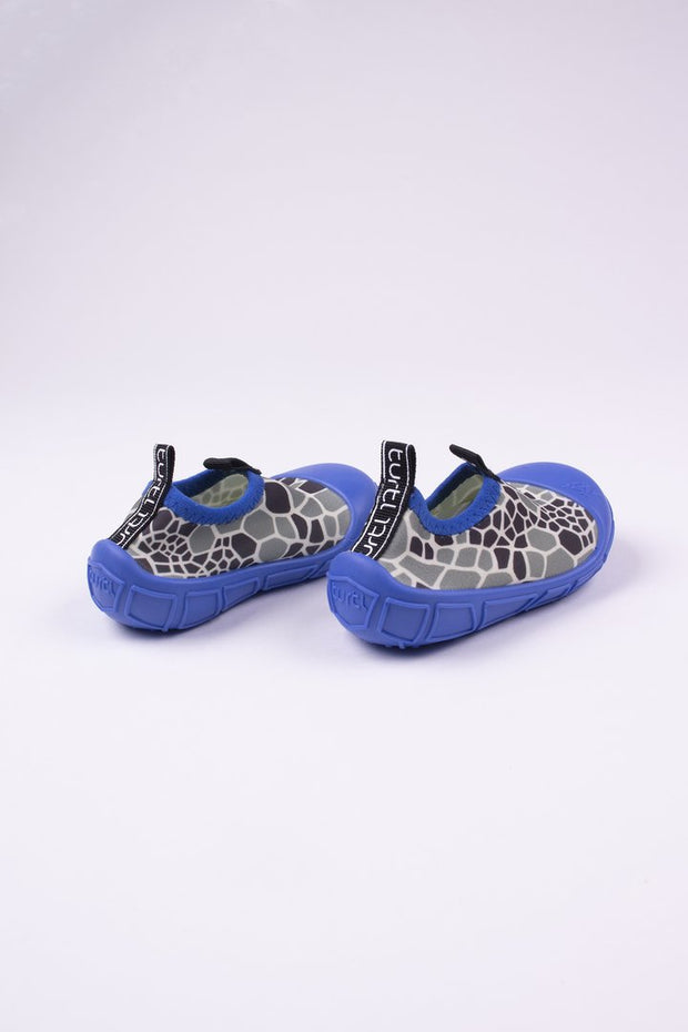 Turtl Aqua Shoes with Turtle Shell Print - Blue
