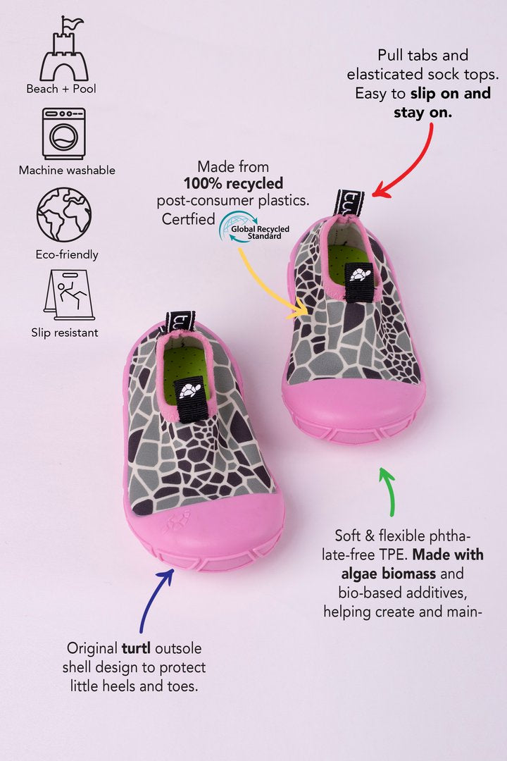 Turtl Aqua Shoes with Turtle Shell Print - Pink – Jersey Oak Furniture