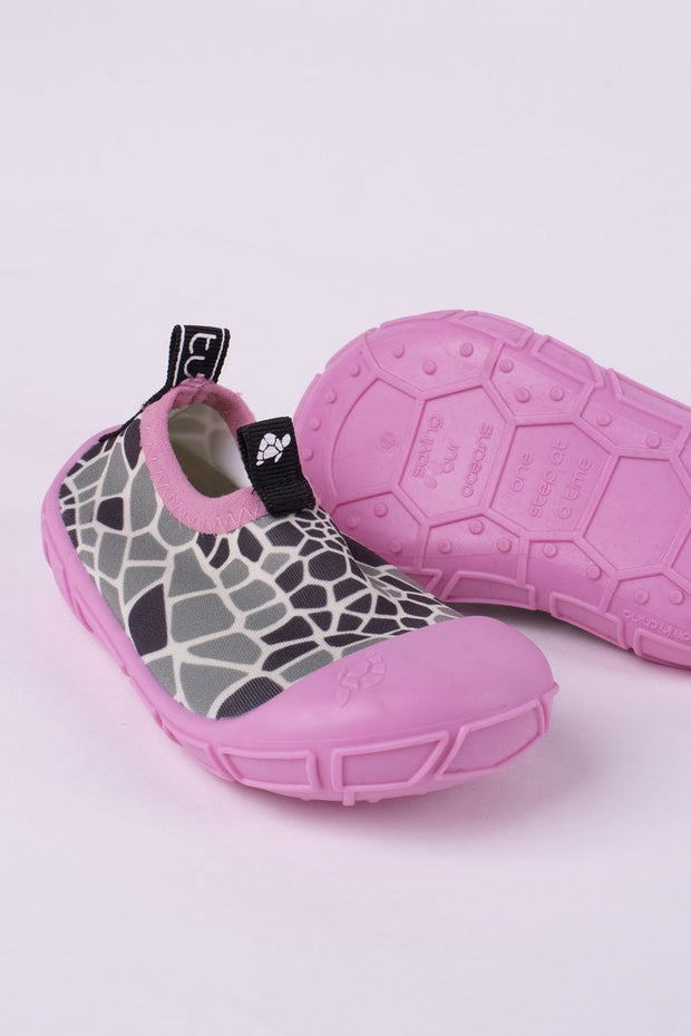 Turtl Aqua Shoes with Turtle Shell Print - Pink