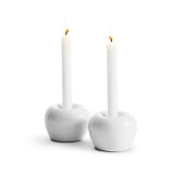 Apple Candleholder Small 2-pack White