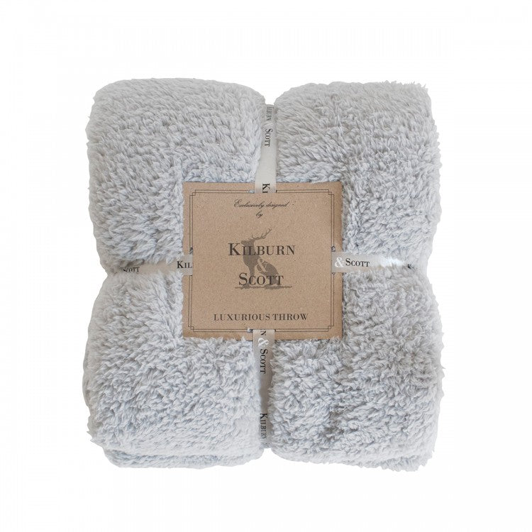 Teddy Fleece throw Silver Jersey Oak Furniture